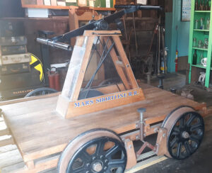 A life-size hand car was enjoyed by many children visiting the museum. 