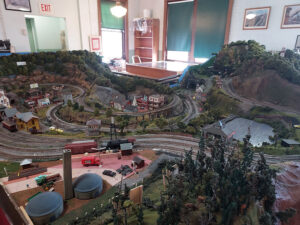 Among its many features is a large model of the region’s train lines and towns.