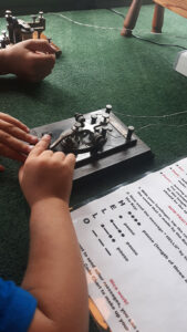 My children enjoyed trying their hand as telegraph operators. 